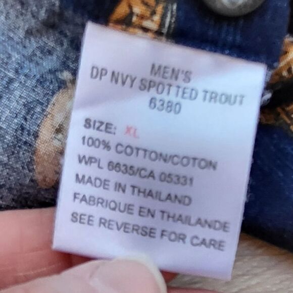 Woolrich Spotted Trout Fish Pocket Long Sleeve Button Down Shirt Men XL - Picture 10 of 12